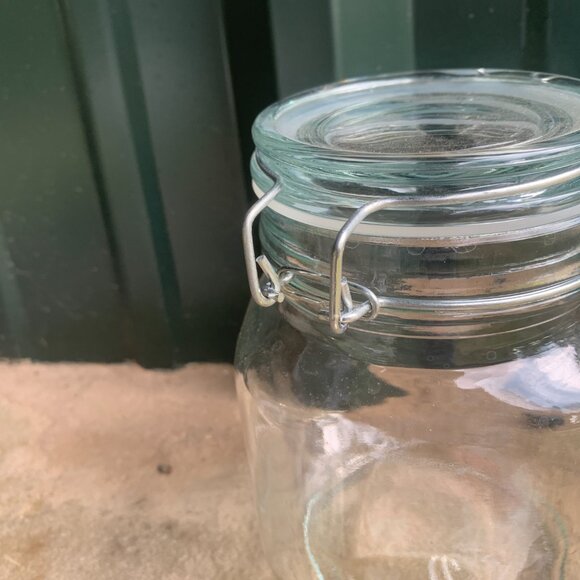 JARS - 2 airtight 32oz hermetic Glass Jars hinged wire Lid Kitchen Arts & Crafts - Picture 5 of 16